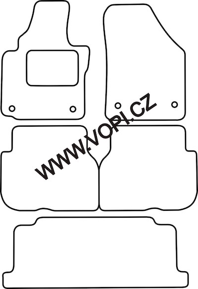 Autokoberce Volkswagen Touran 7 míst 2003 - 2015 Royalfit (4936)